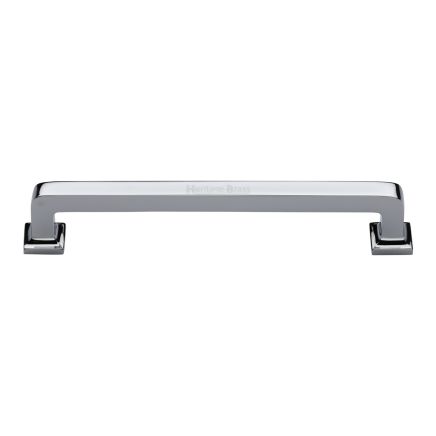 Heritage Brass Cabinet Pull Square Vintage Design 203mm CTC Polished Chrome Finish