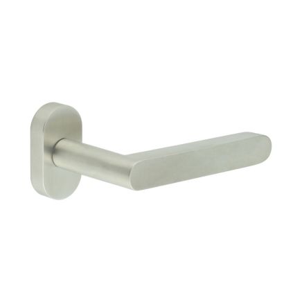 CR-101 Satin Stainless Steel Multi Point Oval Rose Door Handle - By Frelan Hardware - CR-101C4SSS