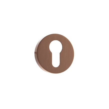 Forme Euro Escutcheons on Minimal Round Rose - Urban Satin Copper