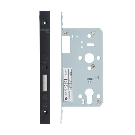 Zoo Hardware 2 Piece - DIN euro deadlock - backset 60mm - Black