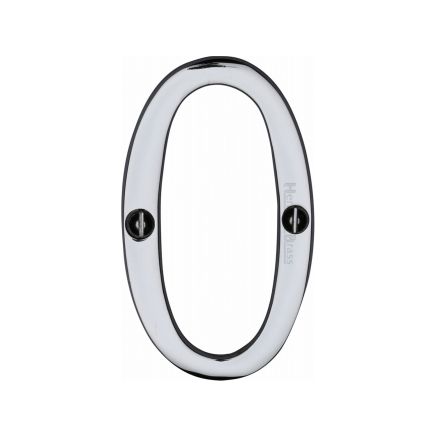 Heritage Brass Numeral 0 Face Fix 76mm (3") Polished Chrome finish