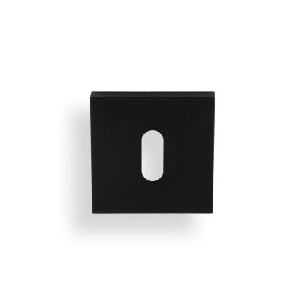 Valli Lock Profile Push-on Square Rosette Escutcheon - Matt Black PVD