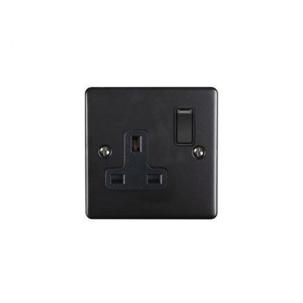 Eurolite Enhance Decorative 1 Gang Socket Matt Black