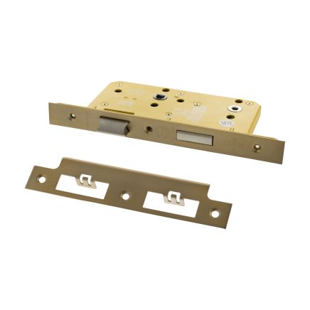 Atlantic DIN Heavy Duty Bathroom Lock Single Turn 60mm backset - Satin Brass