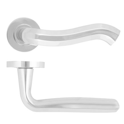 Zoo Hardware Rococo Lever On Round Rose - Polished Chrome