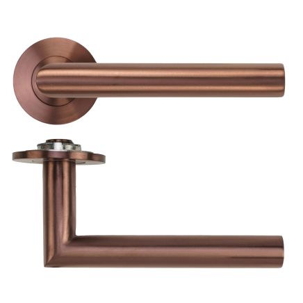 Zoo Hardware Lugano Lever on 4mm Round Slim Sprung Rose - PVD Bronze