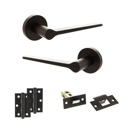 Senza Pari Laviano Door Handle Pack (Latch Set - 2.5" Latch, 3" Hinges x2) - Urban Dark Bronze