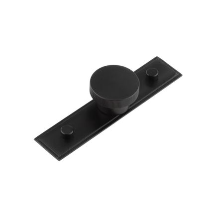 Thaxted Cupboard Knobs 40mm Stepped Backplate Black - By Frelan Hardware - HOX-240MB-6090MB