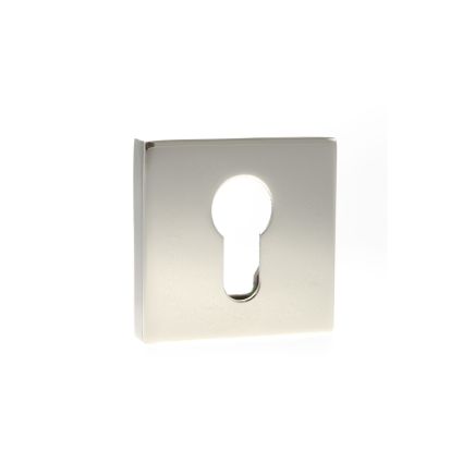 Senza Pari Euro Escutcheons on Minimal Square Rose - Polished Nickel (Pair)