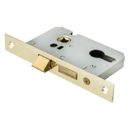 Easi-T Economy Euro Profile Sashlock 64mm - Electro Brassed