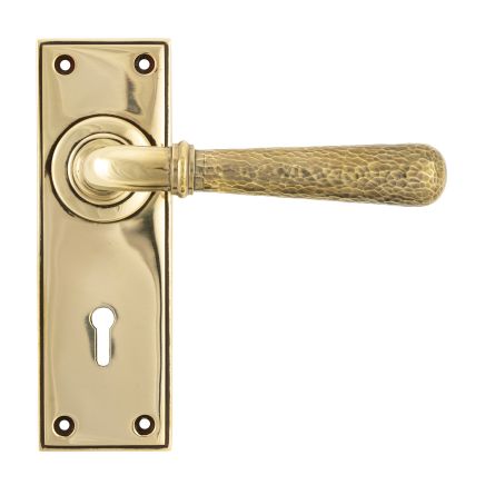 Aged Brass Hammered Newbury Lever Lock Set