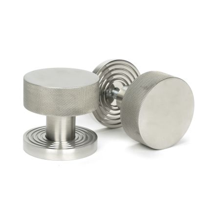 Satin Marine SS (316) Brompton Mortice/Rim Knob Set (Beehive)