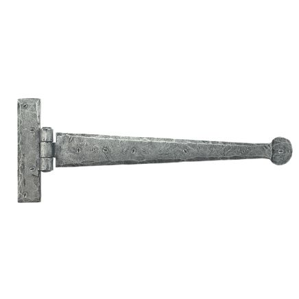 Pewter 12" Penny End T Hinge (pair)
