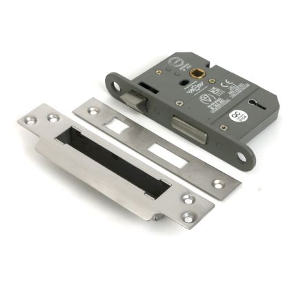 Satin SS 3" 5 Lever BS Sash Lock