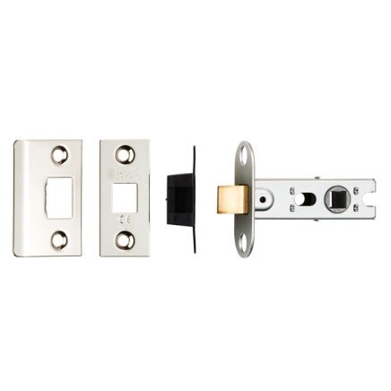 64mm Ce B/T Tubular Mortice Latch Square  - Nickel Plate