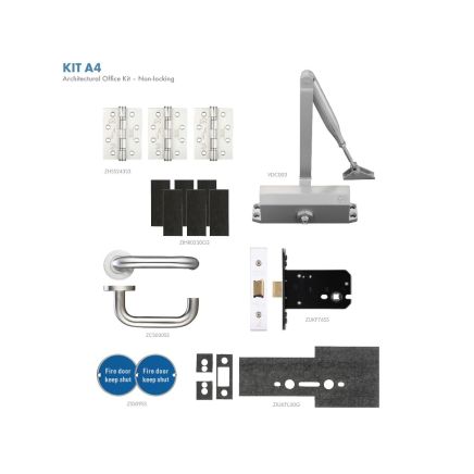 KITA4-FDP-A4 - Architectural Fire Door Pack - Office Kit - Non-Locking