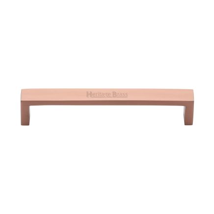 Heritage Brass Cabinet Pull Wide Metro Design 160mm CTC Satin Rose Gold Finish