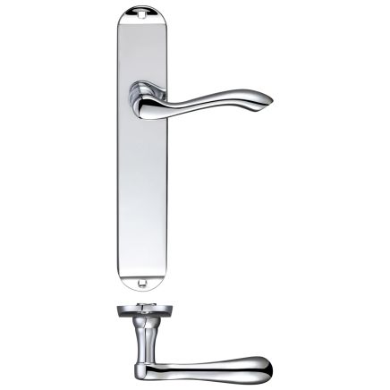 Zoo Hardware Arundel Lever Latch Furniture - Long Plate - Polished Chrome