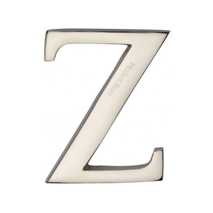 Heritage Brass Alphabet Z Pin Fix 51mm (2") Polished Nickel Finish