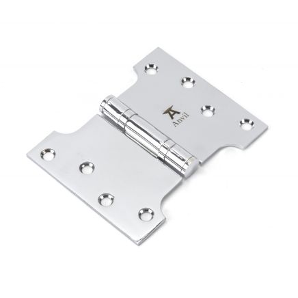 Polished Chrome 4" x 3" x 5" Parliament Hinge (pair) ss
