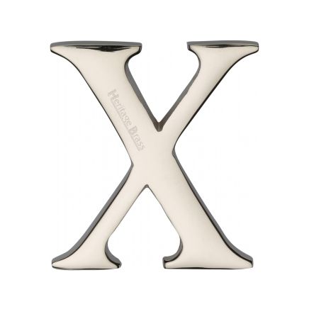Heritage Brass Alphabet X Pin Fix 51mm (2") Polished Nickel Finish