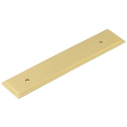 Hoxton Rushton Backplate for Cabinet Handles 140x30mm Satin Brass - By Frelan Hardware - HOX6050SB