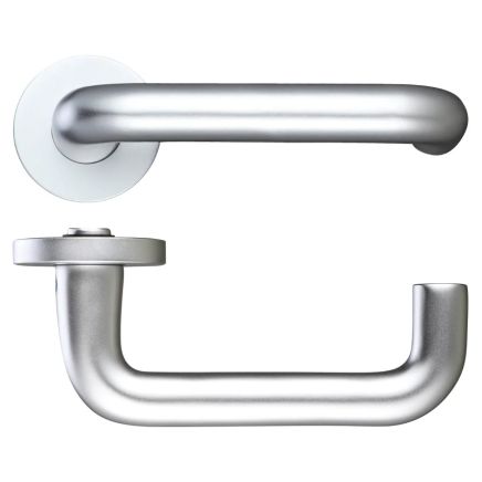 Zoo Hardware 19mm RTD lever - screw on rose - Satin Aluminium