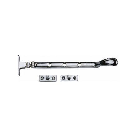 Heritage Brass Casement Window Stay Spoon Pattern 8" Polished Chrome finish
