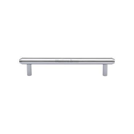 Heritage Brass Cabinet Pull Stepped Design 128mm CTC Polished Chrome finish