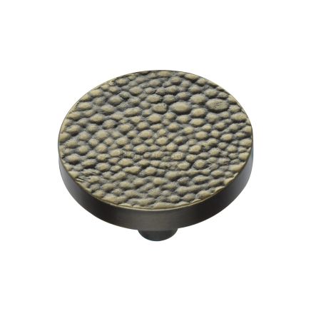 Heritage Brass Cabinet Knob Round Stingray Design 38mm Aged Brass finish