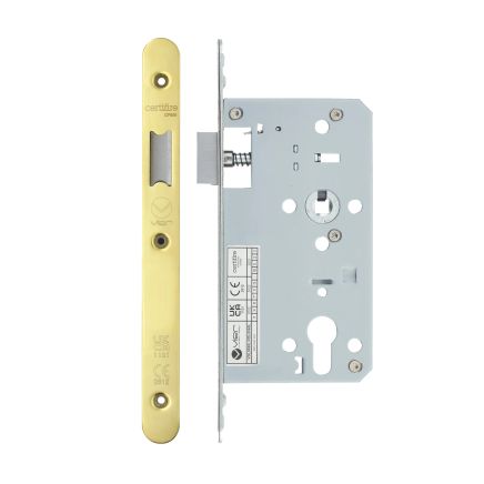 Zoo Hardware 2 Piece - DIN latch - backset 60mm - radius - Gold