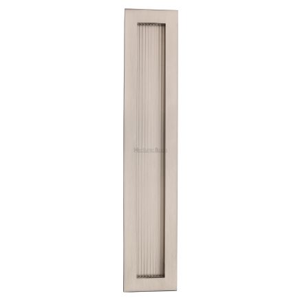 Reeded Rectangular Flush Pull 300 x 58mm Satin Nickel finish
