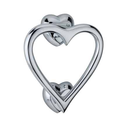 Heart Door Knocker Polished Chrome