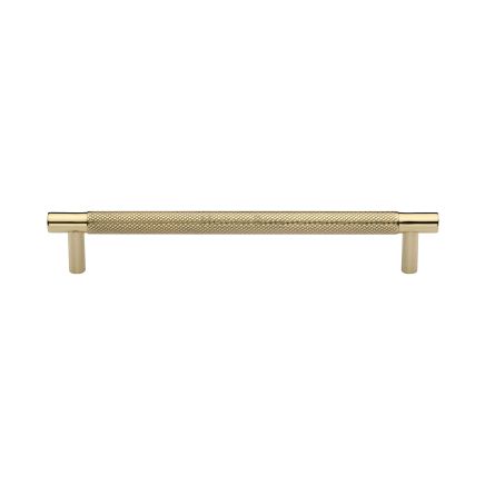 Heritage Brass Cabinet Pull Partial Knurl Design 160mm CTC Polished Brass finish