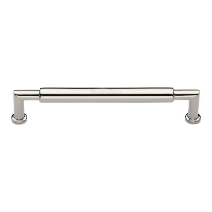 Heritage Brass Cabinet Pull Bauhaus Round Design 203mm CTC Polished Nickel Finish