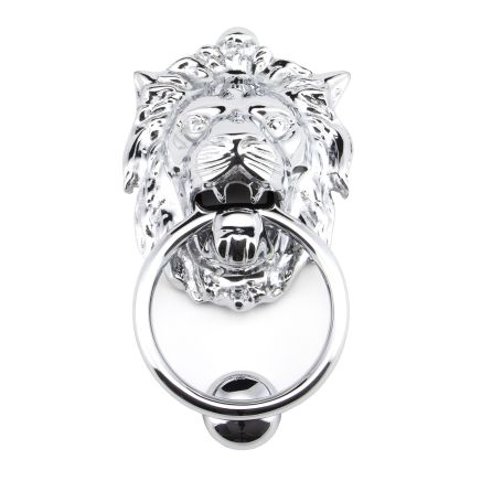 Polished Chrome Lion Head Door Knocker