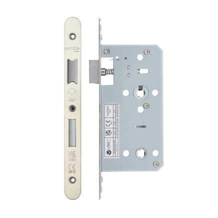 Zoo Hardware 2 Piece - DIN bathroom - 78mm c/c - backset 55mm - radius - Stainless Steel
