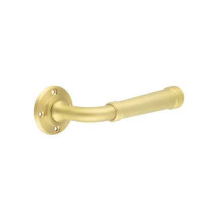 Highgate Door Handles No Rose Satin Brass - By Frelan Hardware - BUR35SB