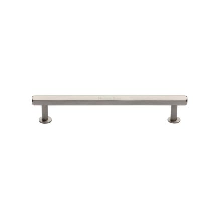 Heritage Brass Cabinet Pull Hexagon Design with 16mm Rose 128mm CTC Satin Nickel finish