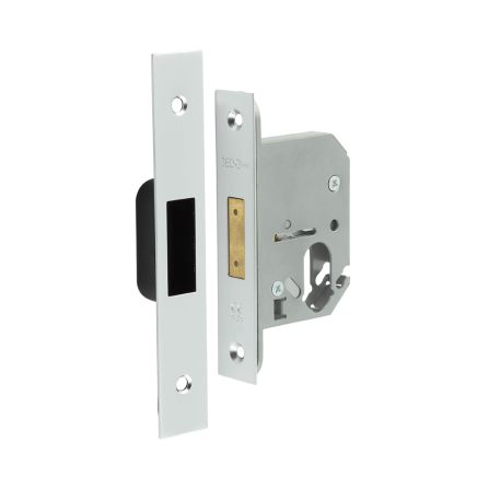 Jedo Oval Profile Deadlocks 65mm Satin Chrome - By Frelan Hardware - JL1062SC