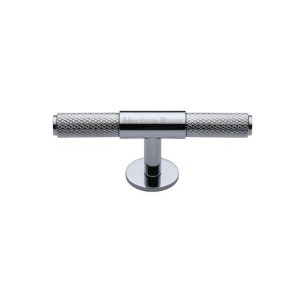 Heritage Brass Cabinet Knob Knurled Fountain Design 90mm Polished Chrome finish