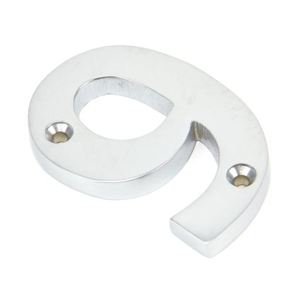 Satin Chrome Numeral 9