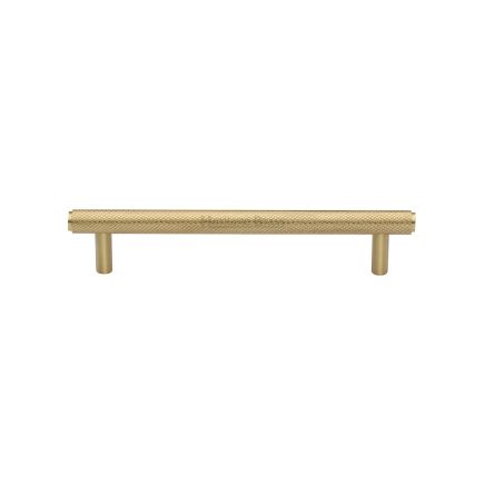 Heritage Brass Cabinet Pull Complete Knurl Design 128mm CTC Satin Brass finish