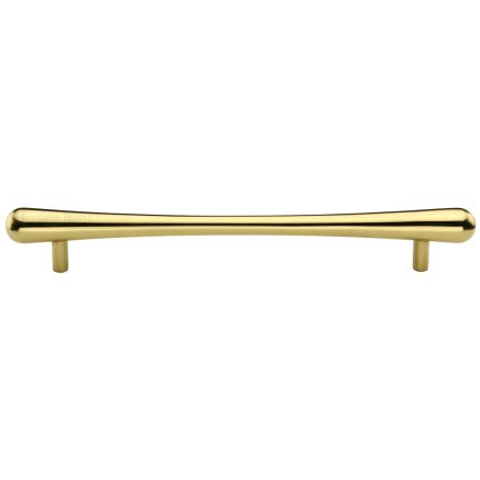 Heritage Brass Cabinet Pull T-Bar Raindrop Design 256mm CTC Polished Brass Finish