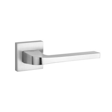 Tupai Rapido CurvaLine Valbona Lever Door Handle on Square Rose - Satin Chrome (Pair)