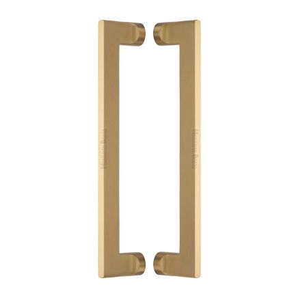 Heritage Brass Back to Back Door Pull Handle Apollo Design 307mm Satin Brass Finish