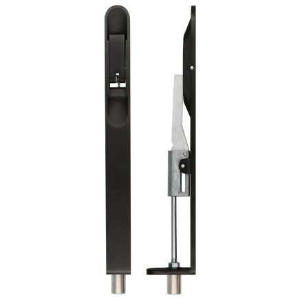 Zoo Hardware Lever action flush bolt - 20 x 200mm - radius - Powder Coat Black
