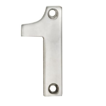 Numerals Number 1 - Satin Stainless Steel