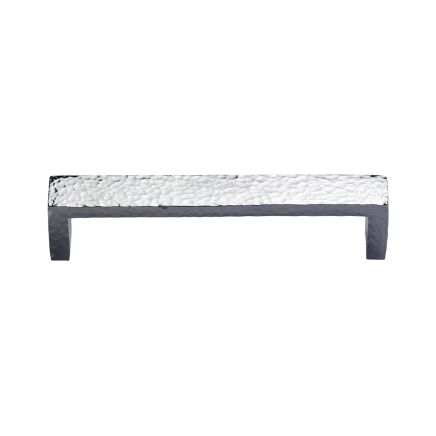 Heritage Brass Cabinet Pull Hammered Wide Metro Design 101mm CTC Polished Chrome Finish
