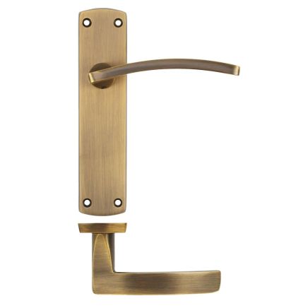 Zoo Hardware Toledo Lever on latch backplate - Antique Brass